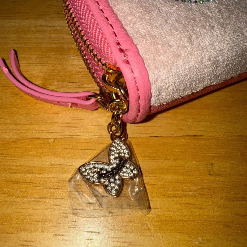 NWOT Juicy Couture Wallet Light‎ Pink Terry Cloth Logo Handbag Cardholder Wallet